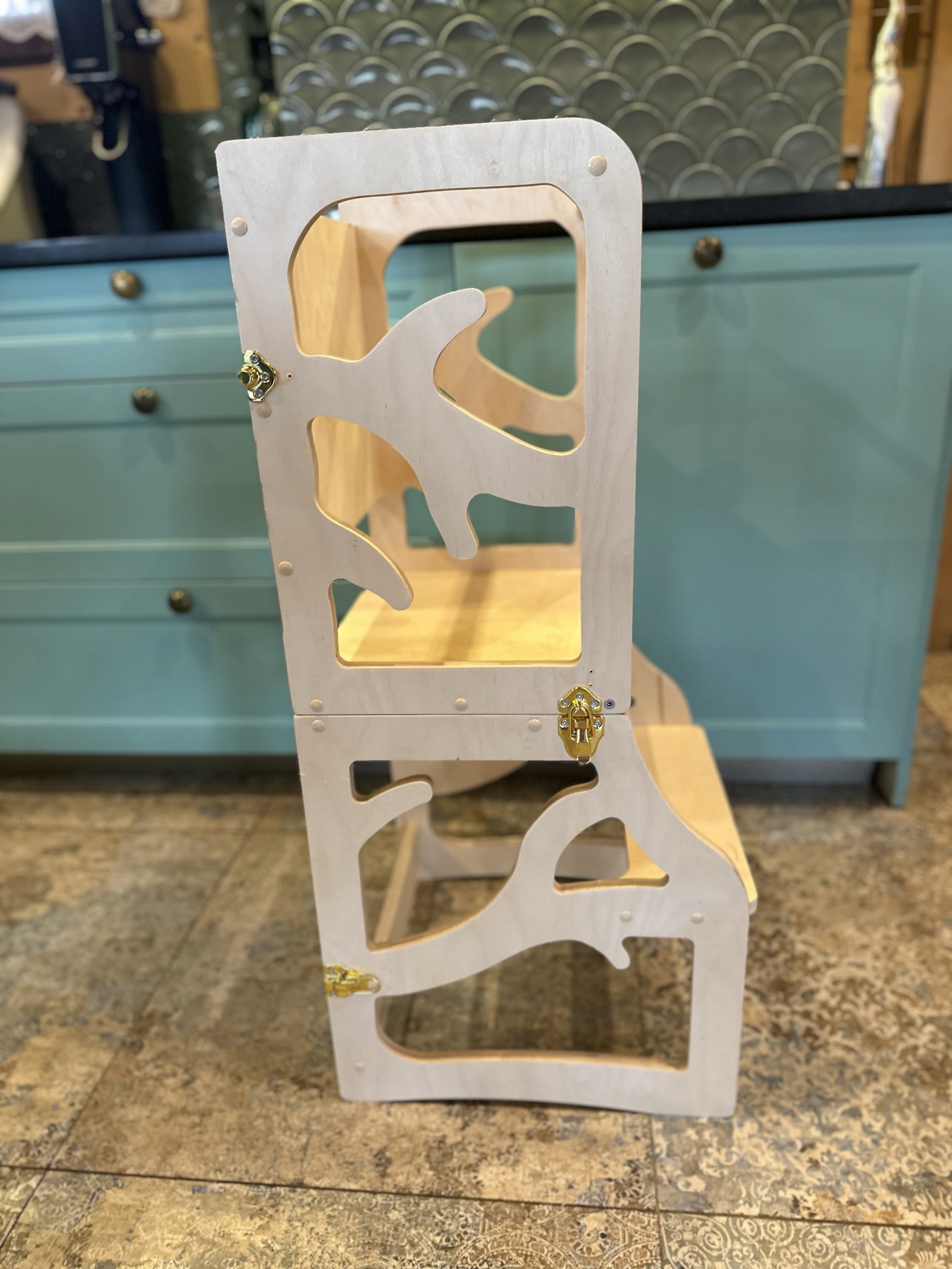 Kitchen helper dla dzieci 4w1 drewniany szlifowany TREE sosna NA PREZENT Marka bez marki