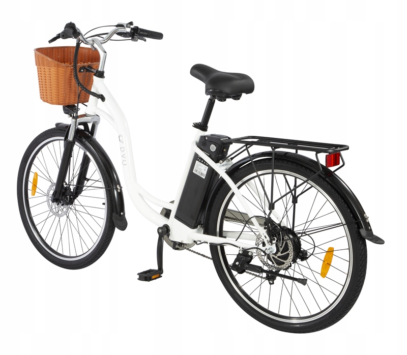 Rower elektryczny damski DYU C6 350W 36V 12.5AH Amortyzacja przód