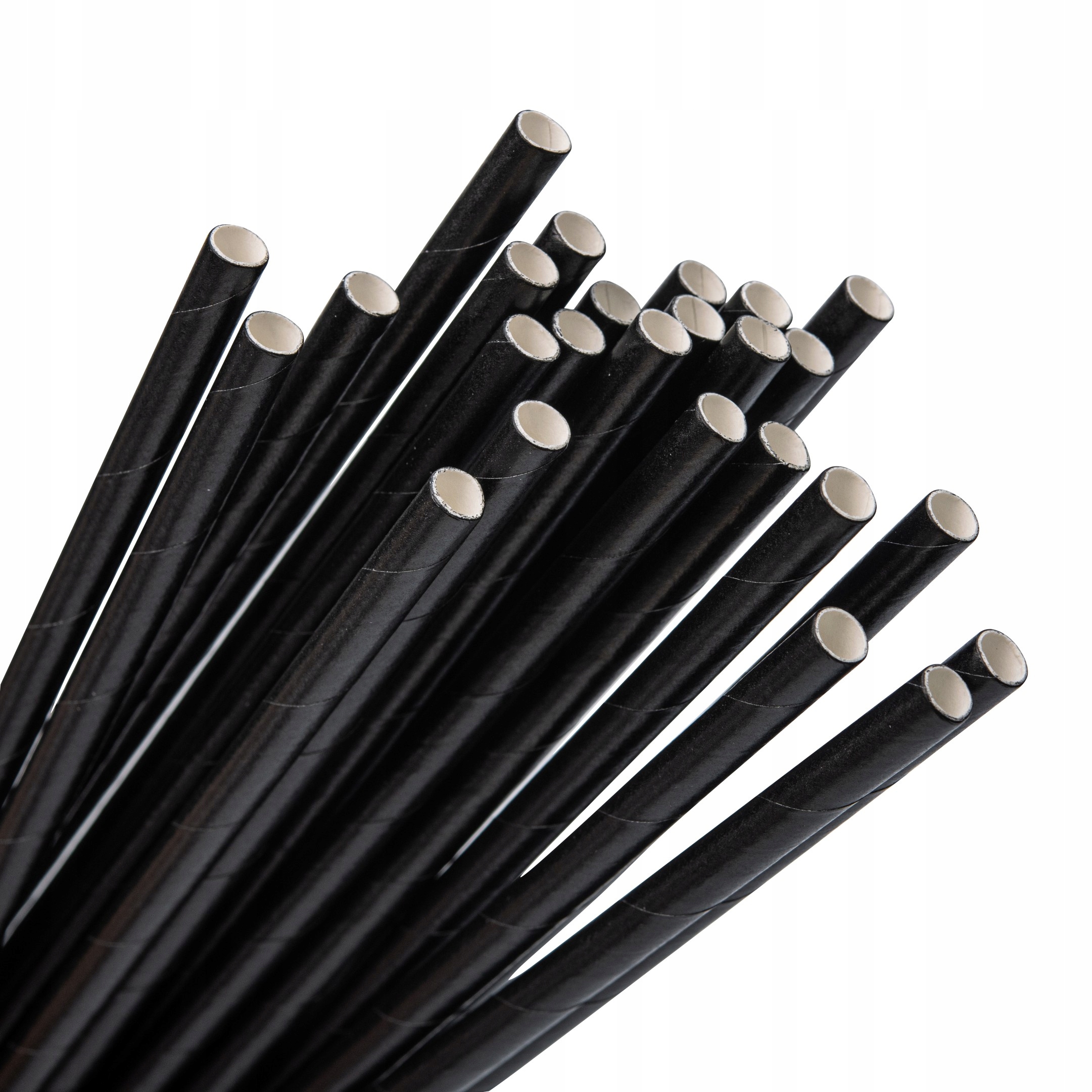 Černé papírové brčka trubičky 8 mm, 1000 ks, koktejlové na večírky