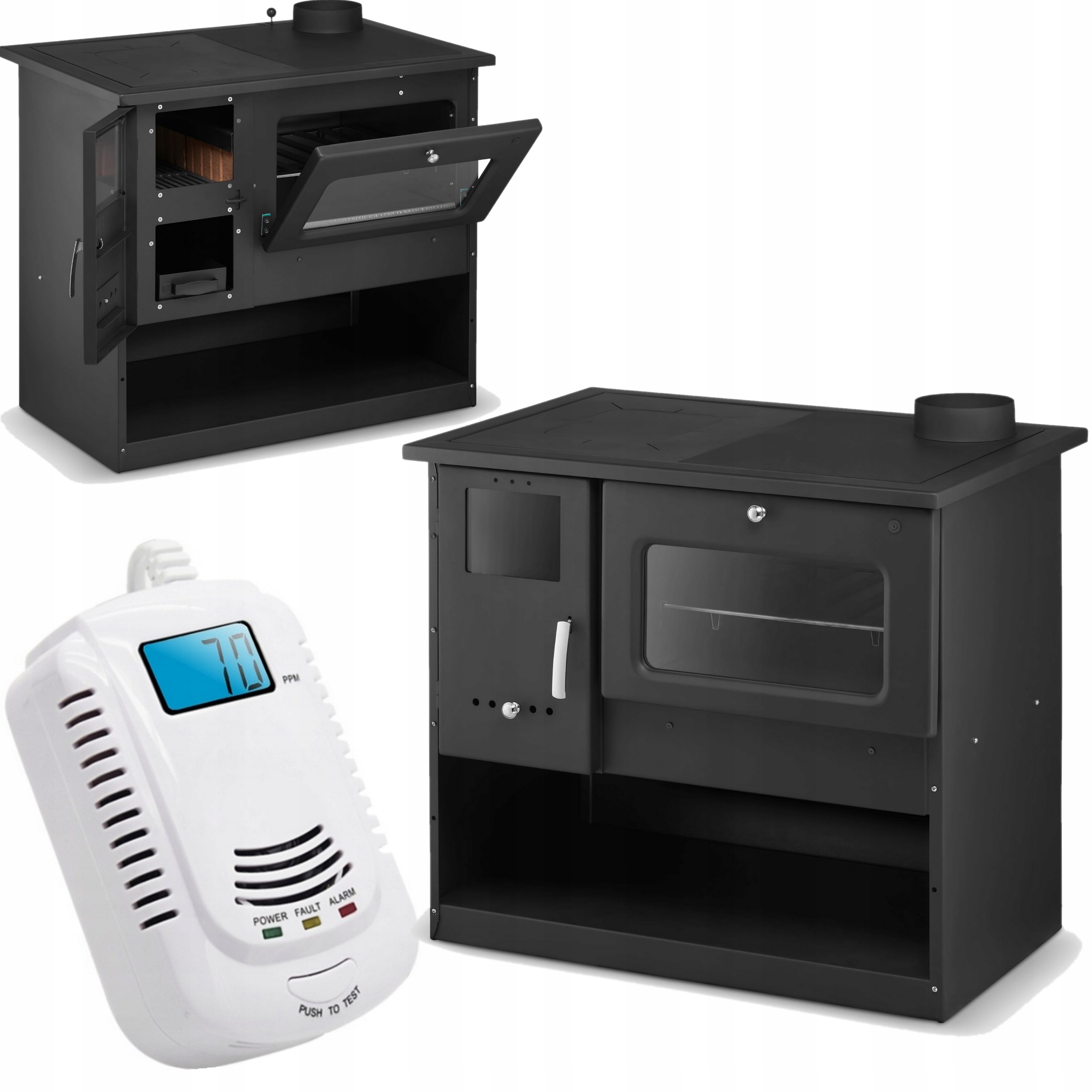 Kuchnia węglowa westfalka z piekarnikiem Black Dubaj 14 kW 90-140m2 Eco
