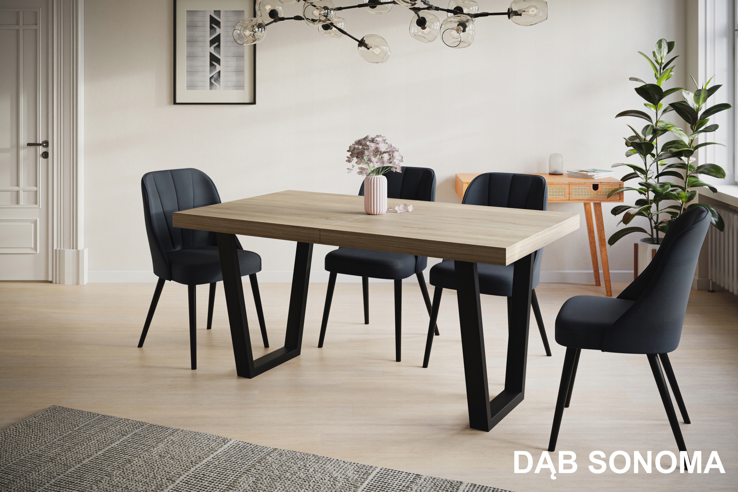 Stół rozkładany 180/280 LOFT metalowe nogi TRAPEZ Marka Alpi Meble