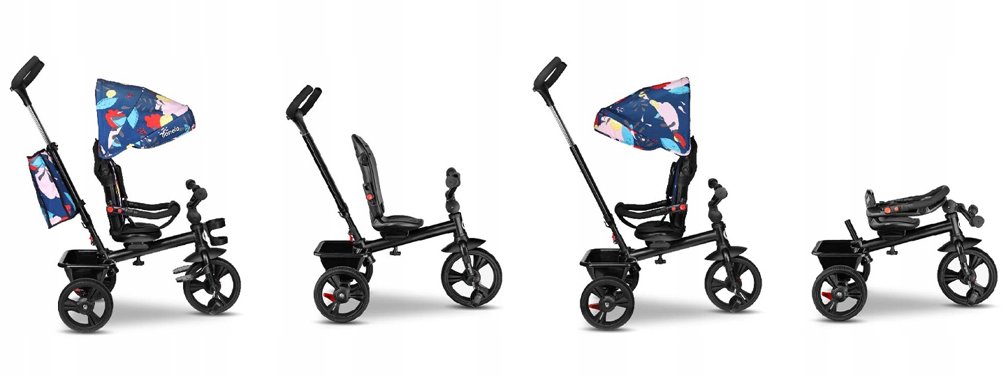 ROWEREK TRÓJKOŁOWY 2w1 OBRACANY REGULOWANY Z DASZKIEM LIONELO HAARI Hamulec Tył