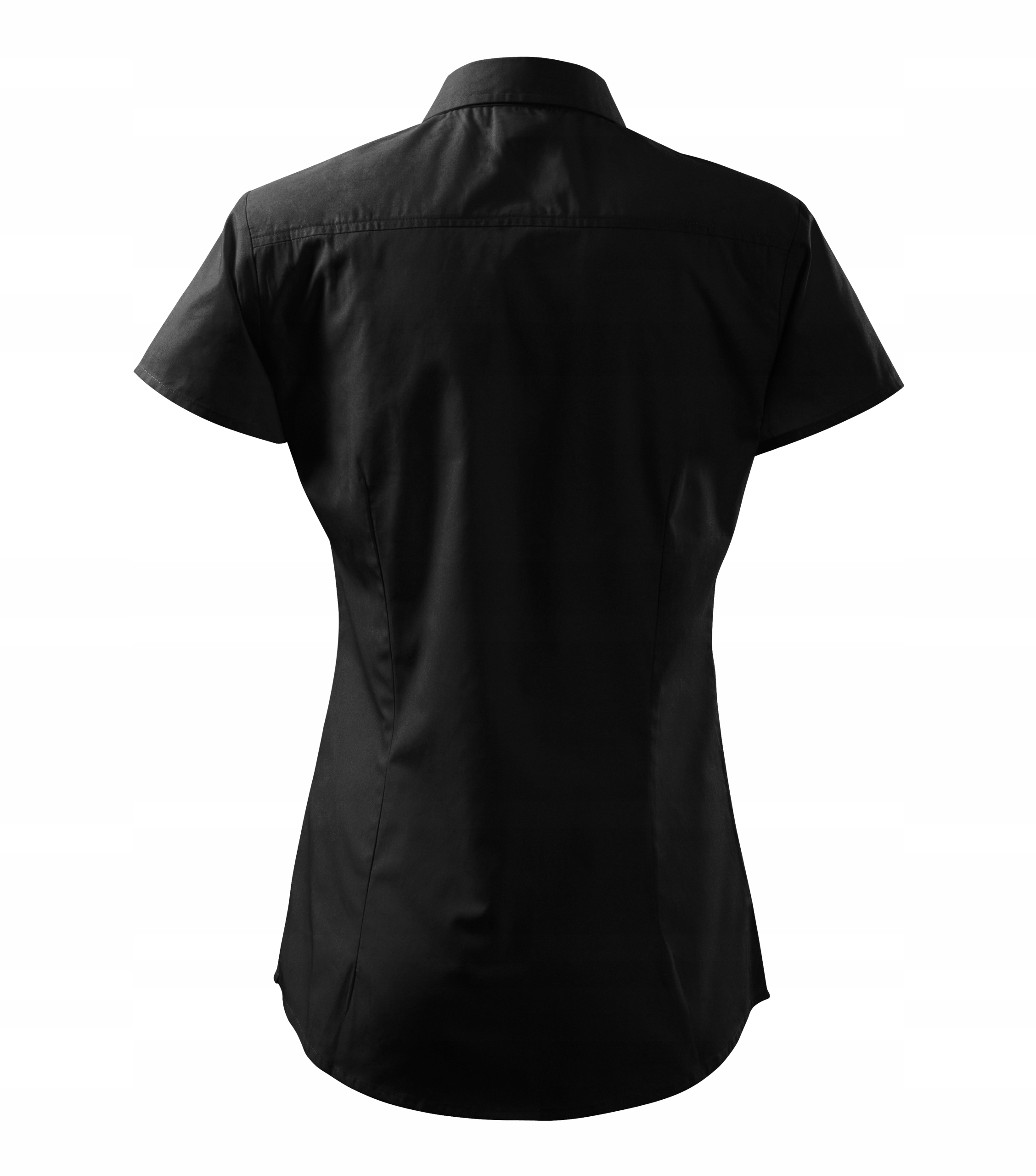 Koszula kelnerska Damska CHIC 214 CZARNA L Dekolt kołnierzyk