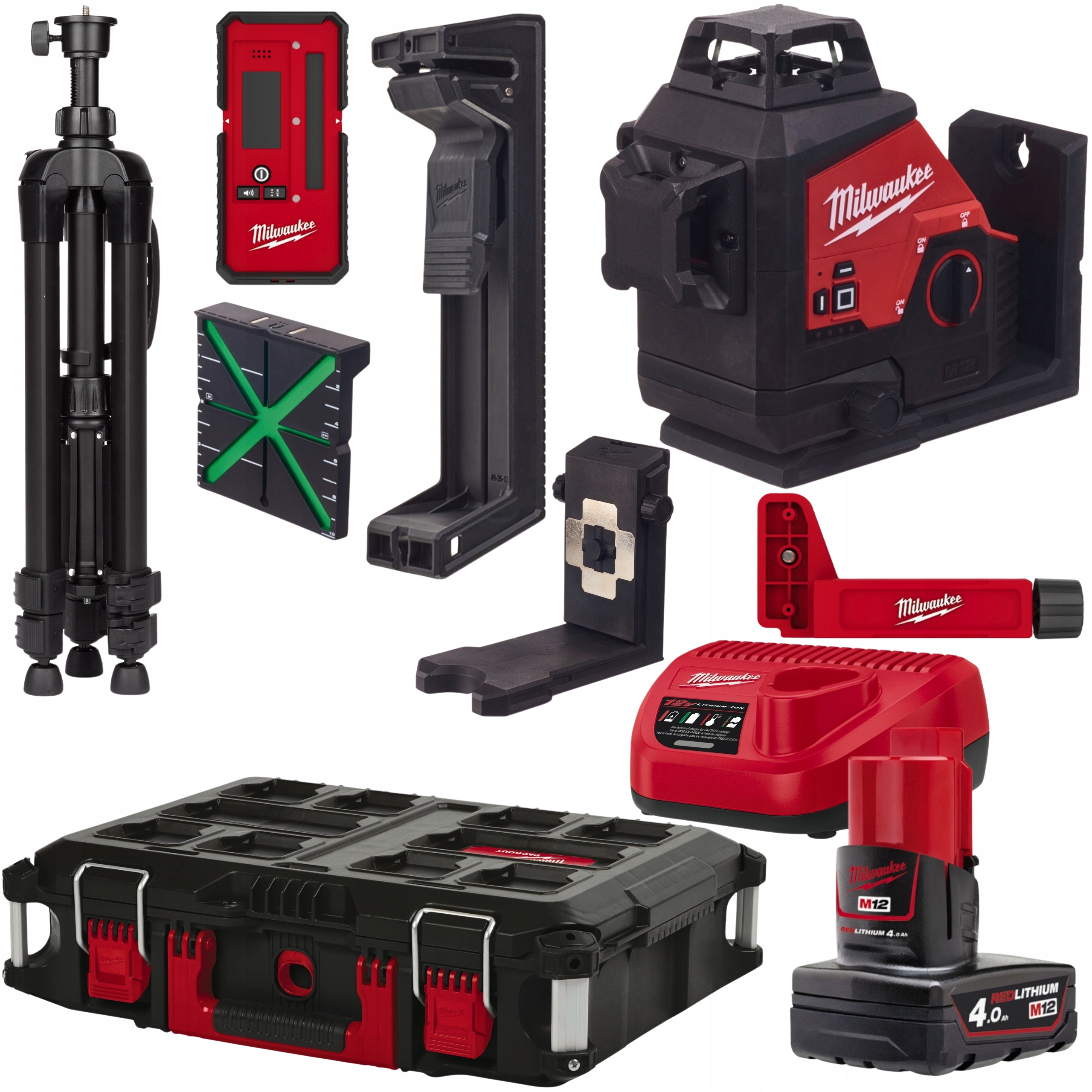 Laser krzyżowy Milwaukee M12 3PLKIT-401P 38m 4933478960