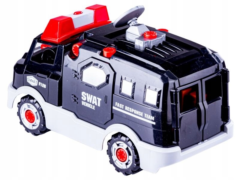 Samochód, Ciężarówka SWAT do rozkręcania i skręcan Wiek dziecka 3 lata +