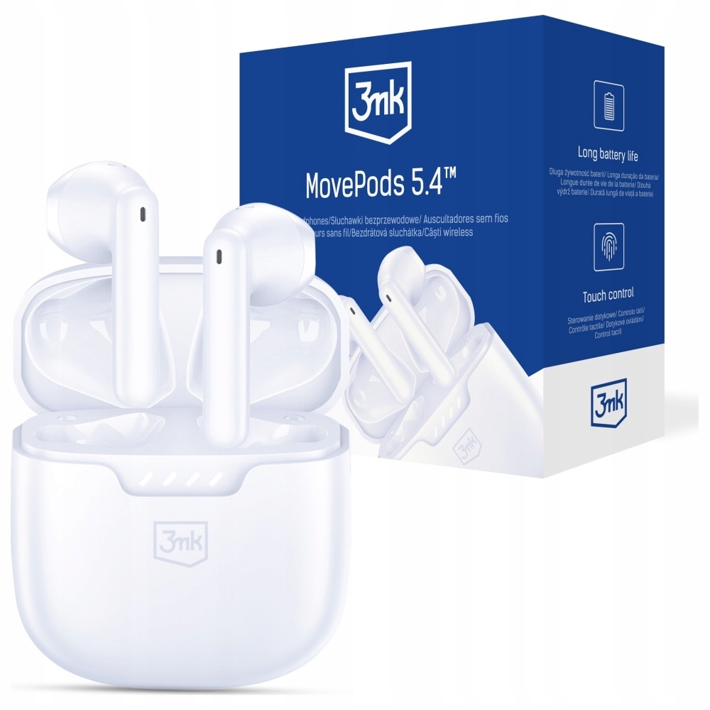 Sluchátka Tws 3MK Movepods Bluetooth 5.4 bílá