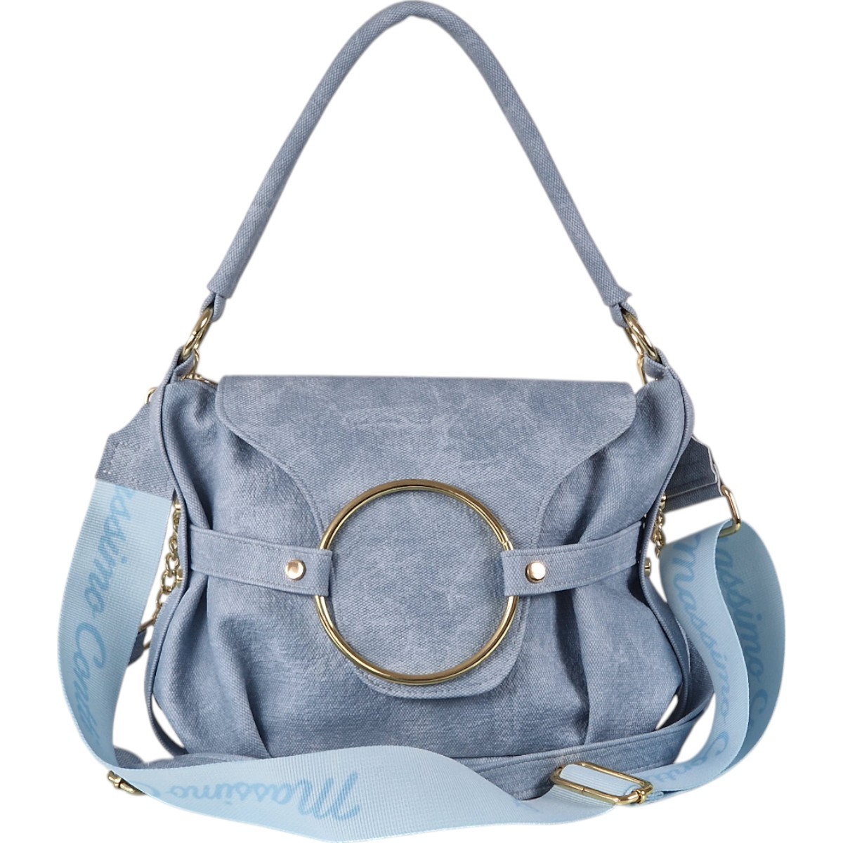 Massimo Contti kabelka přes rameno modrá džínová eko kůže