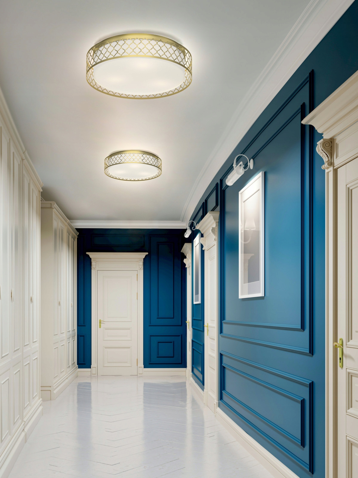 Krémový stropné svietidlo Cavalli Cromo, strieborné prelamované orámovanie, lampa do kancelárie