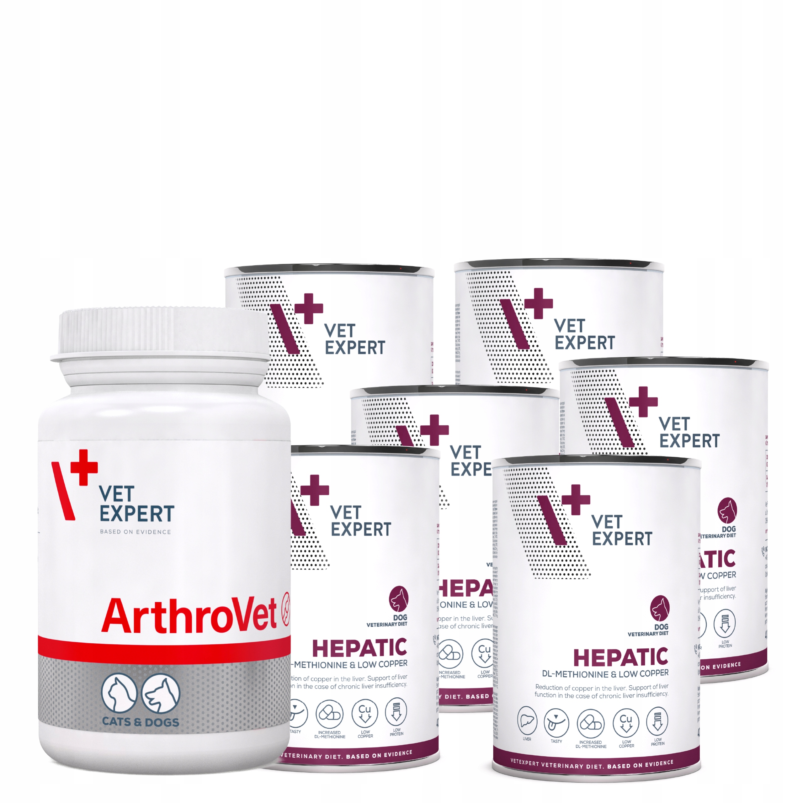 Mokra karma dla psa wsparcie wątroby x6 Arthtovet stawy Zestaw Vet Expert