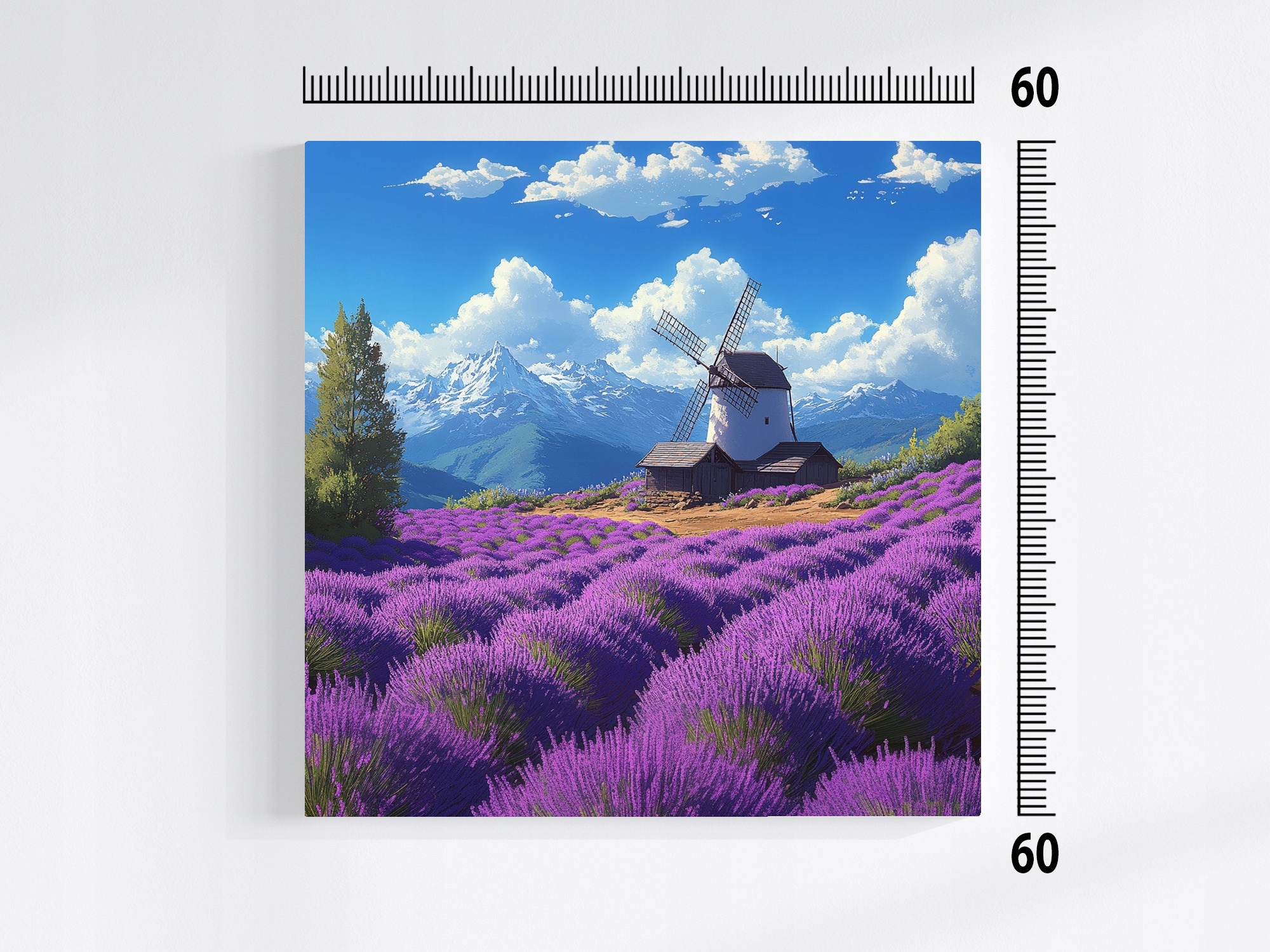 Obraz Na Plátně Canvas Krajina Hory Pole Levandule Ventilátor 60x60