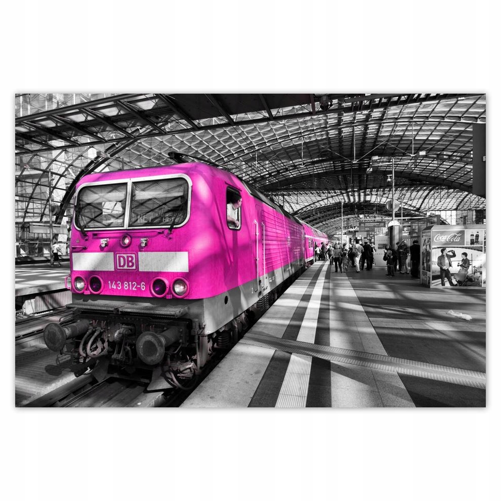 

Plakat 93x62 Różowy pociąg Lokomotywa