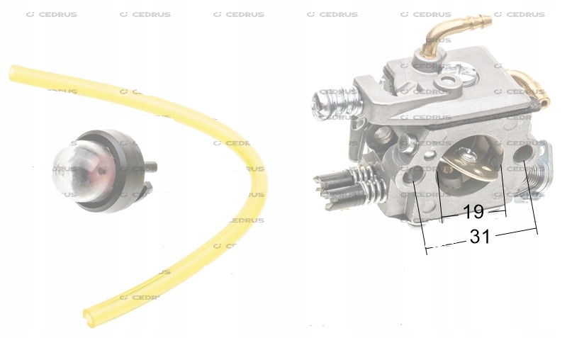 WYSOKIEJ JAKOŚCI GAŹNIK DO PIŁY CHIŃSKIEJ Z POMPKĄ PALIWA NAC STEEL LIDER Kod producenta CEDNZ642