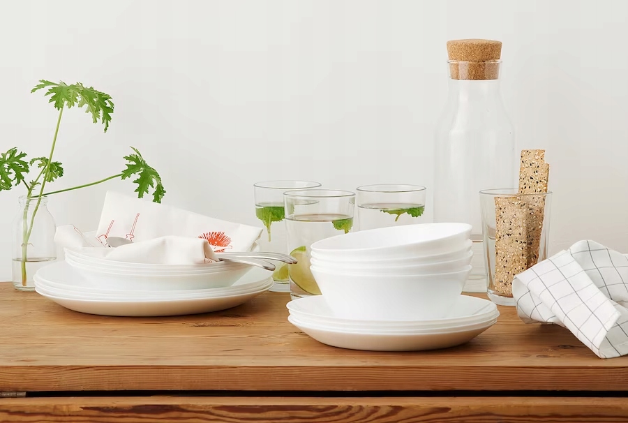 IKEA OFTAST Talerzyk deserowy biały, 19 cm 12 szt Średnica 19 cm