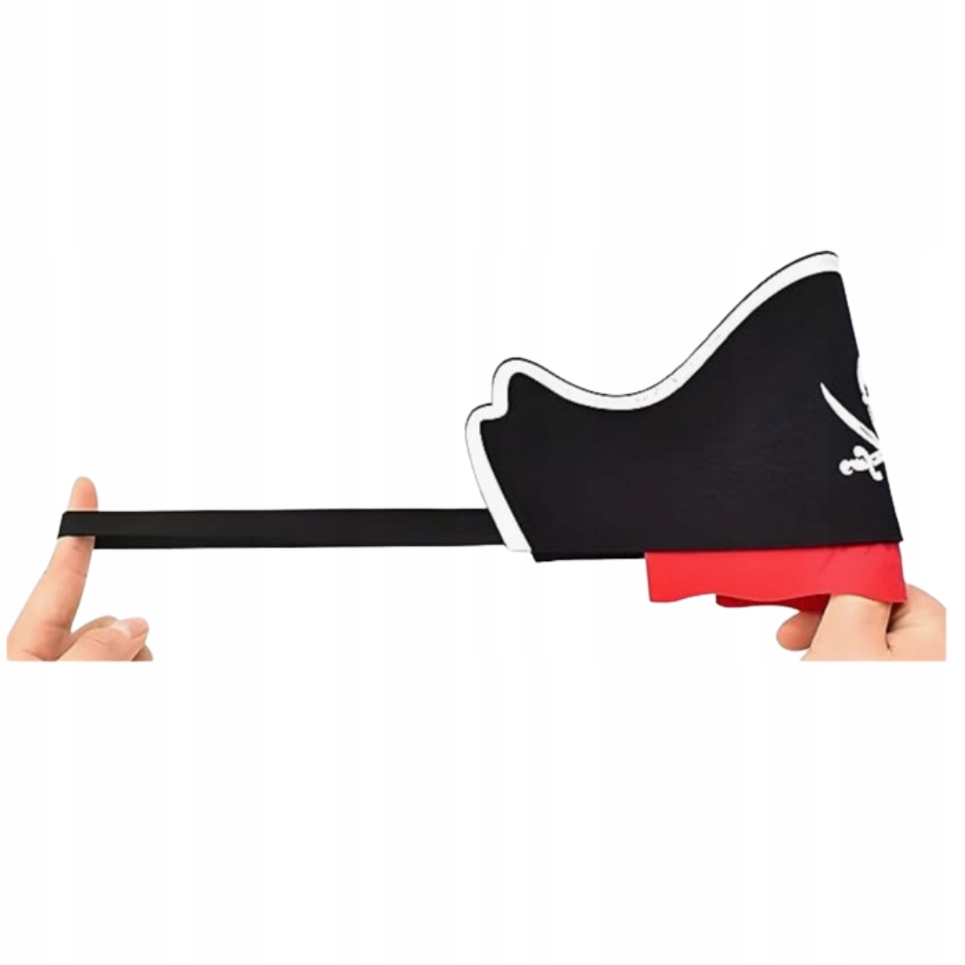 CZAPKA PIRATA PIRACKA OPASKA Z GUMKĄ CZASZKA CZARNA KARNAWAŁ HALLOWEEN Marka Korbi