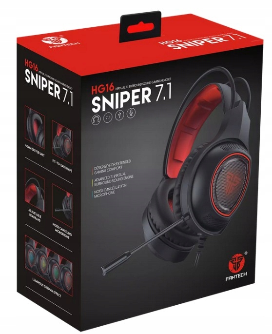 Słuchawki nauszne gamingowe mikrofon Fantech HG16 Mikrofon tak