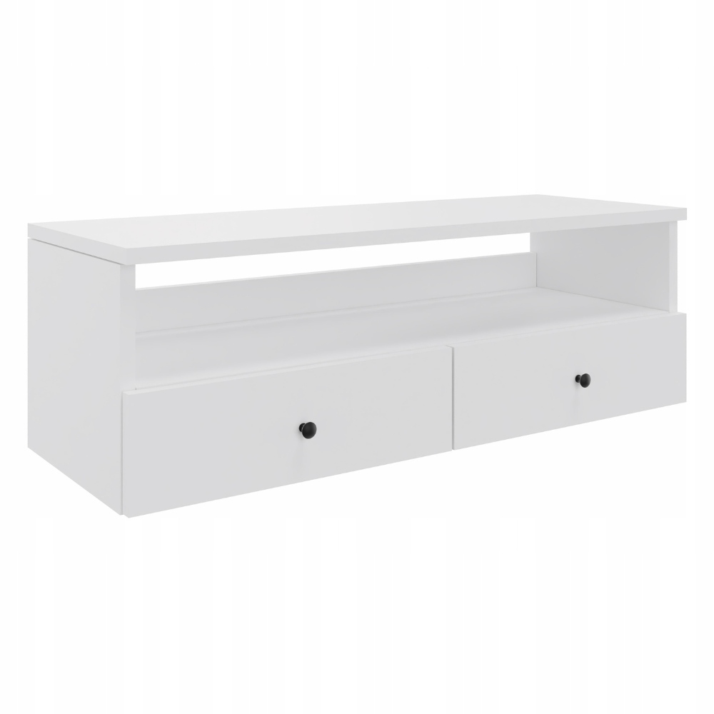 Konzolový Stolek, komoda, závěsná Rtv skříňka s úchytem, bílá, šířka 100 cm