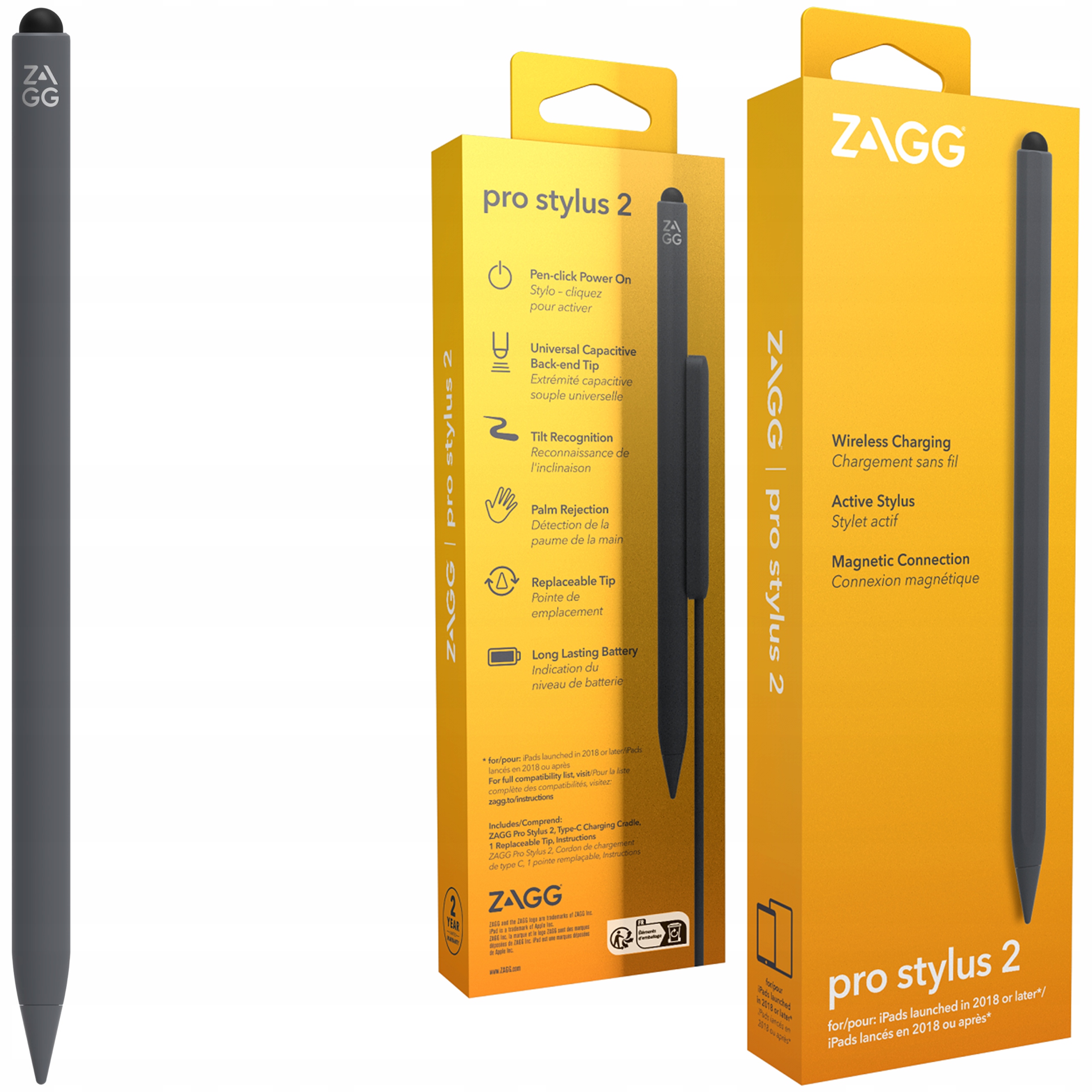 Zagg Pro Stylus 2 Pencil Magnetický Dotykové Pero pro iPad Usb-c nabíjecí kabel