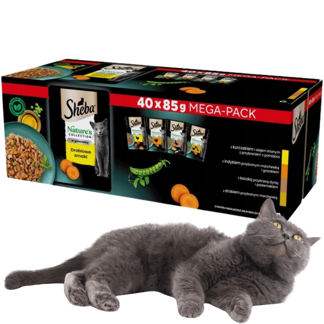 Levně Sheba Nature's Collection Vlhké krmivo pro kočky s drůbeží příchutí 85 g x 40 ks