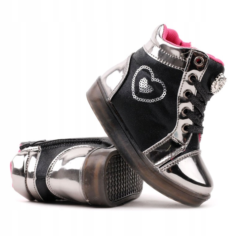 

Czarne Botki Sneakersy Buty Dziewczęce Wysokie