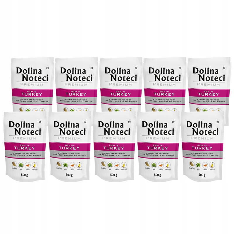 Levně Krmivo pro psy Dolina Noteci Premium bohaté na krůtí maso sada 10 x 500 g