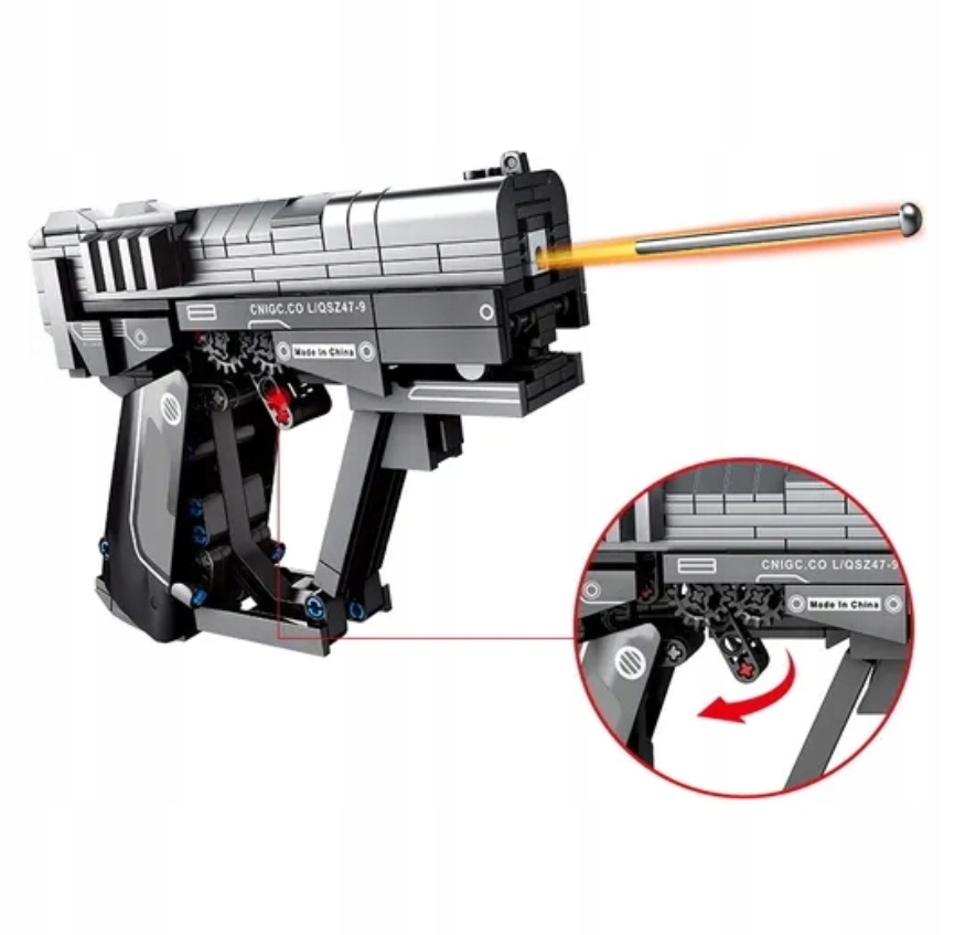 

Klocki Broń Pistolet Wyrzutnia 364 elem. + Figurka
