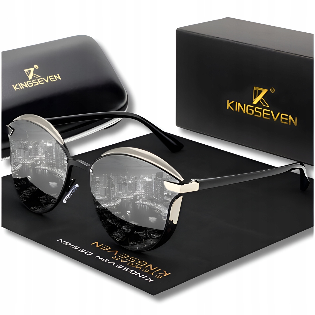 Okulary Przeciwsłoneczne Damskie Kingseven Kocie Polaryzacja UV400 Etui