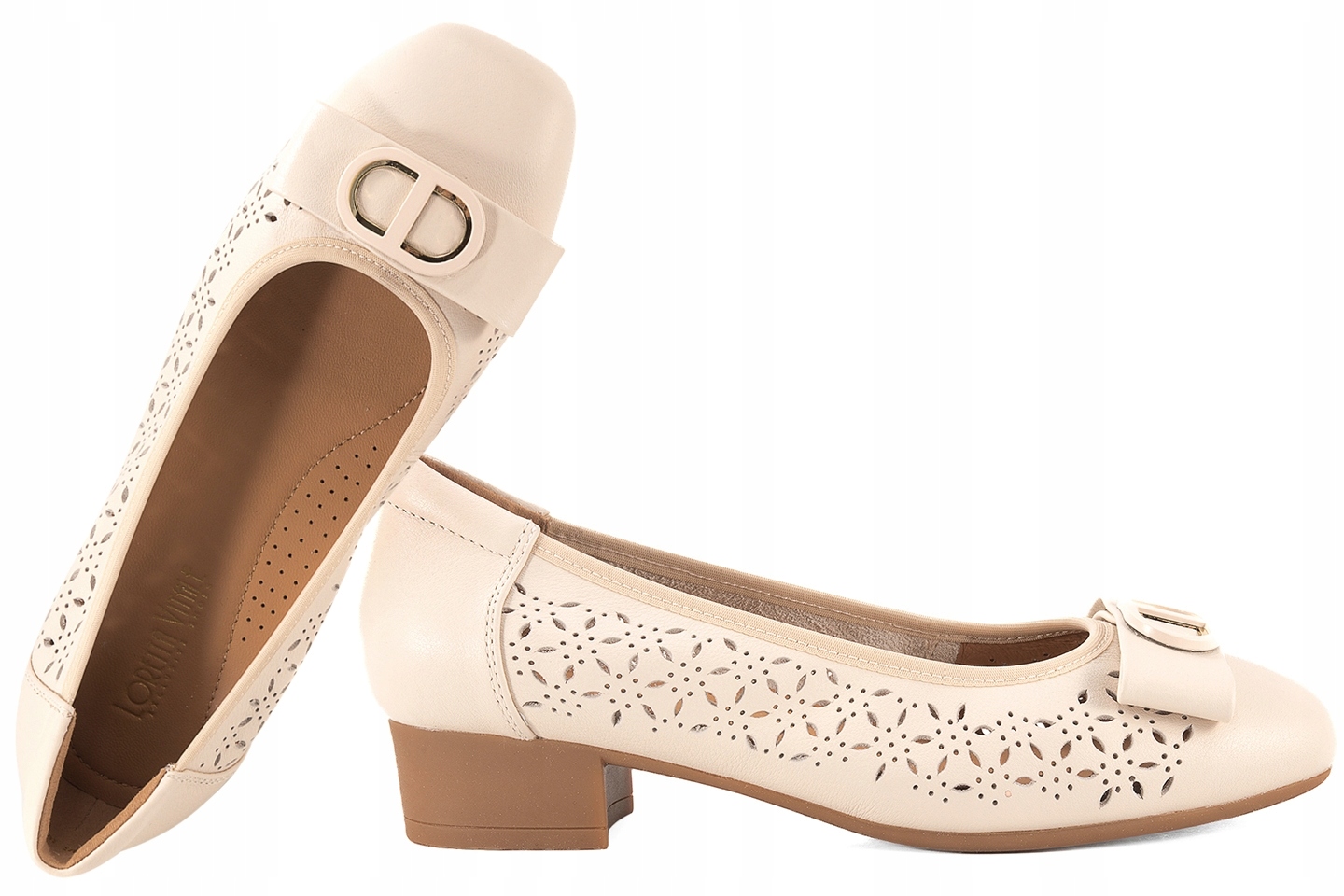 Loretta Vitale W5338 Dámské Ažurové Lodičky, Kožené Polobotky Na Podpatku