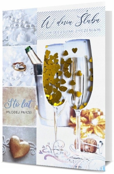 

Kartka na ślub wypełniona konfetti H2314