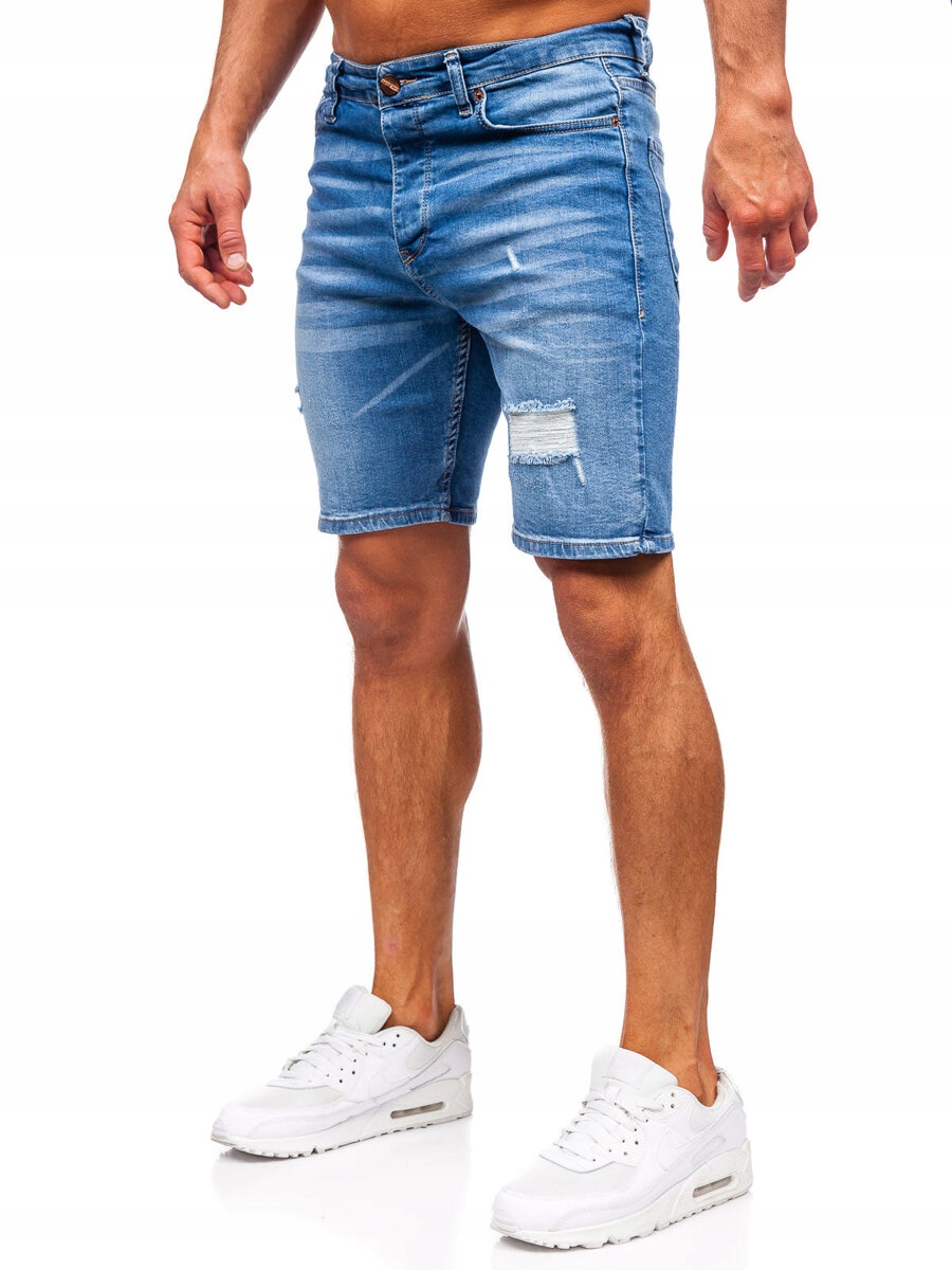 Kraťasy Pánské Džínové Kalhoty Tmavě Modré 0476 DENLEY_30/S