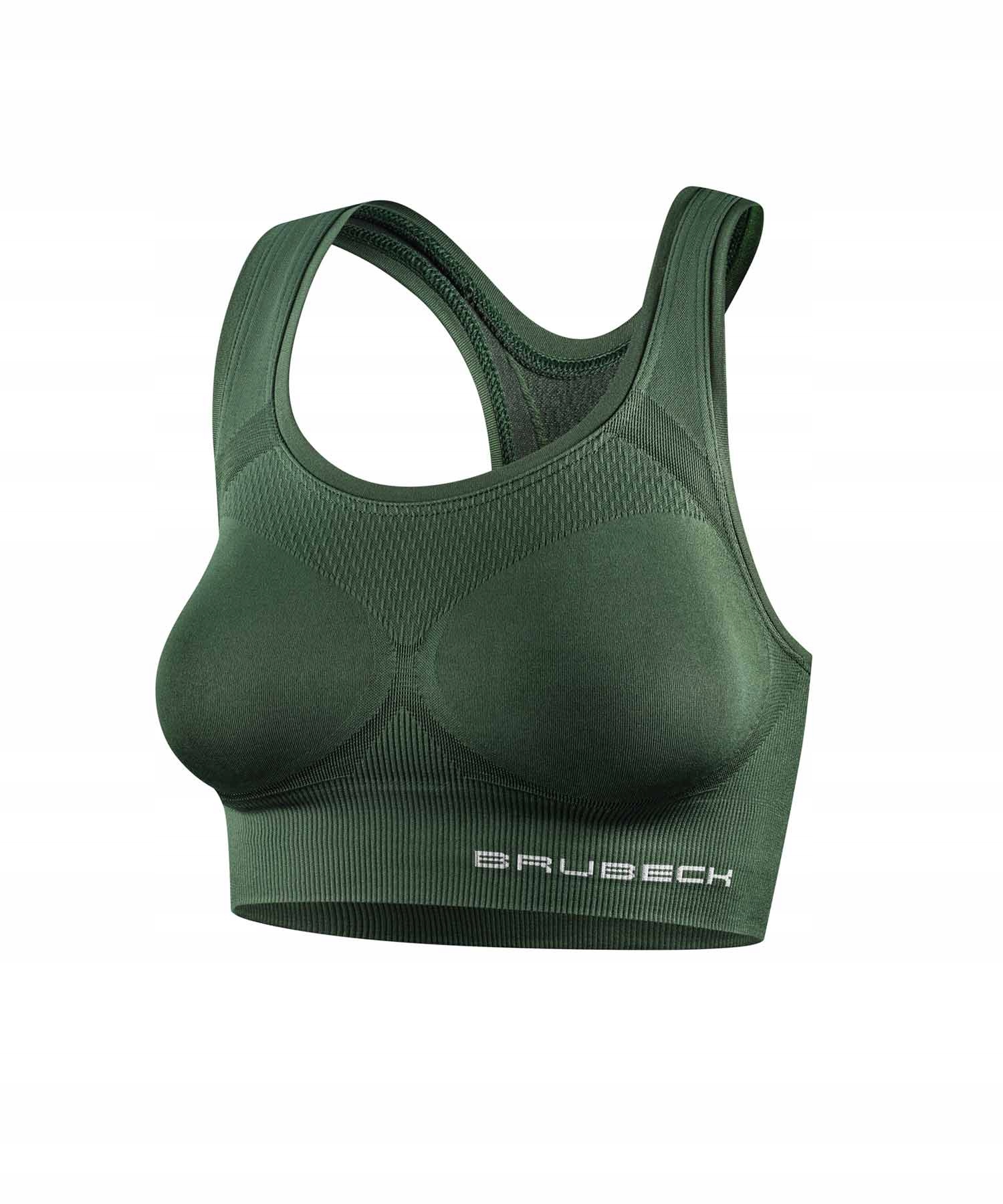 Sportowy Stanik Biustonosz Brubeck Top Gym Oddychający zielony XL