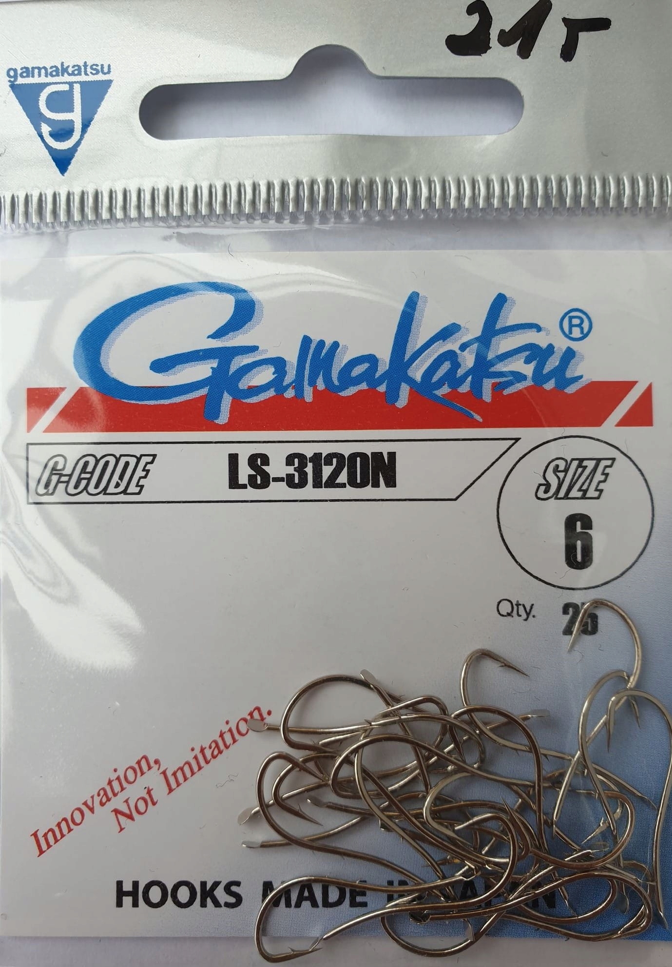 Haczyki Gamakatsu LS-3120 N Nr 6 Szt 25