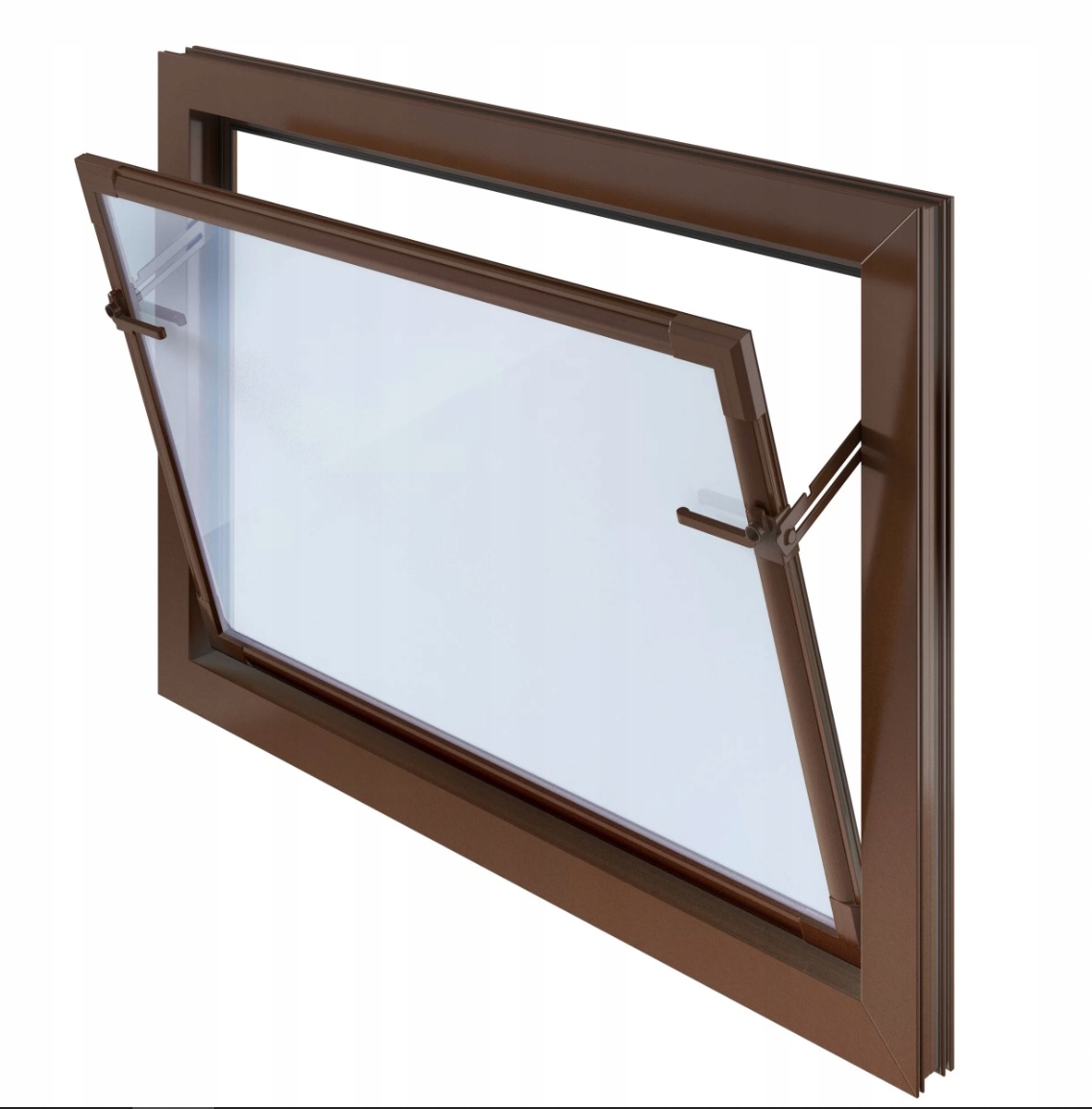 Okno ACO KIPP gospodarcze garażowe inwentarskie100x60 Brązowe