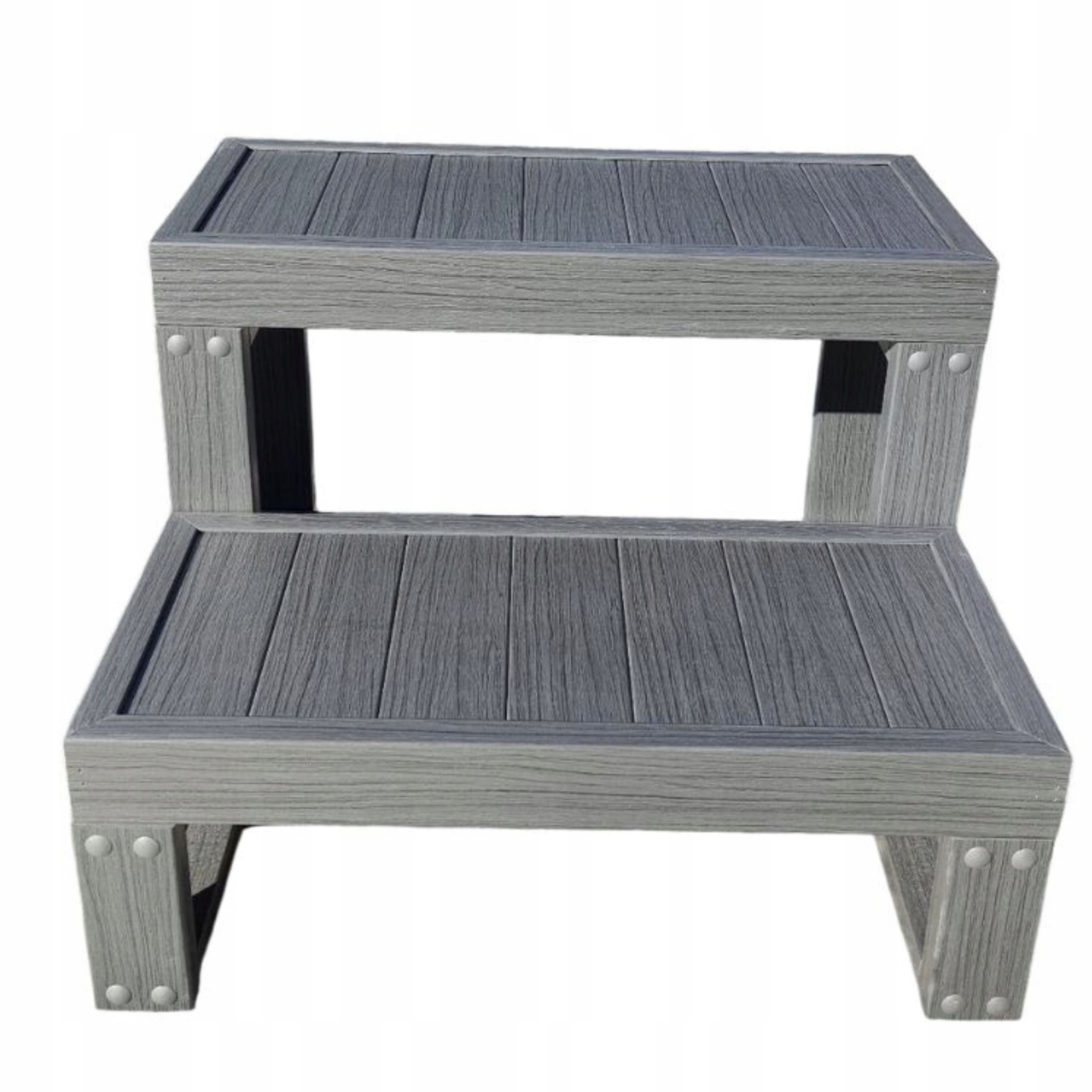 Schodíky do vírivky do vane s hydromasážou záhradnej bálie, šedá štruktúra