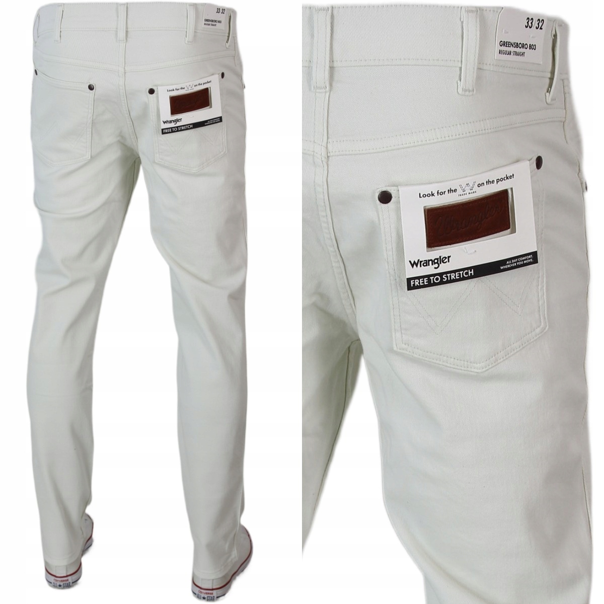 Wrangler Greensboro Jeansy Proste Regular "vaporous Gray" W40 L32