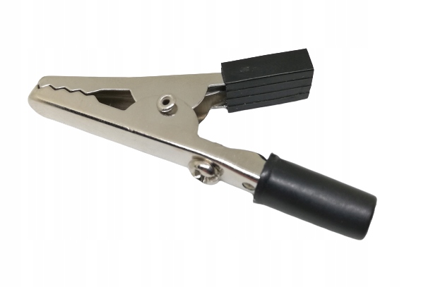 

Krokodylek z gniazdem bananowym czarny 52mm 2szt