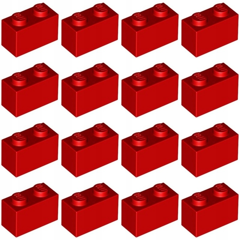 

Lego 3004 Klocek 1x2 czerwony Nowy (12g) 16 szt.