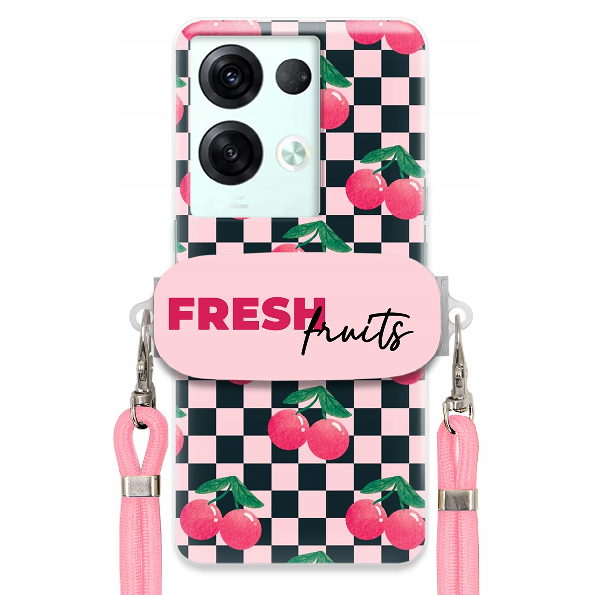 Puzdro pre Oppo Reno 8 5G Crossbody vodítko držiak šachovnice Fresh Fruits