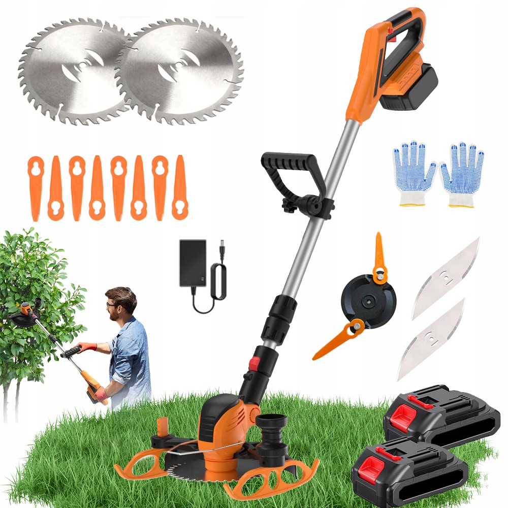 Mocna Kosa Podkaszarka Akumulatorowa 15000RPM Wymiennymi Ostrzami 100 W