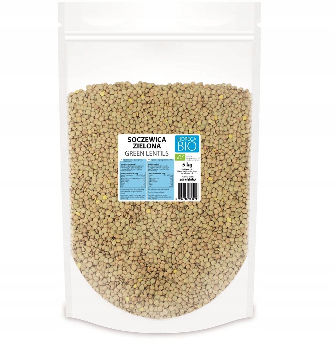 Horeca zelená čočka bio 5 kg