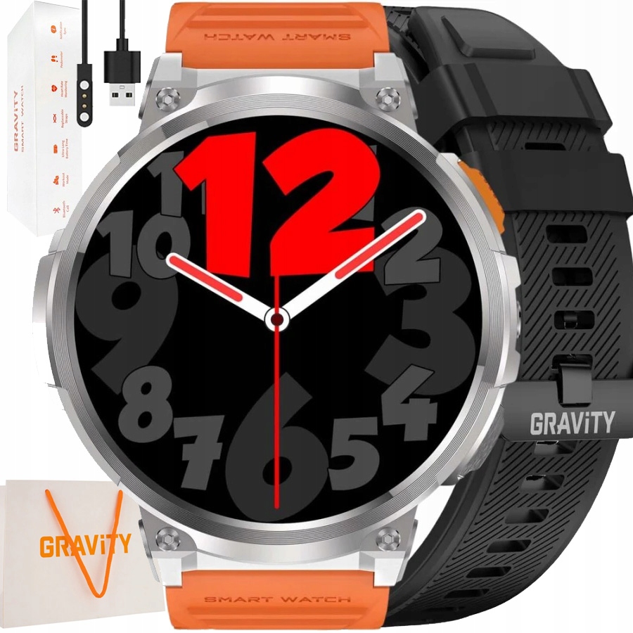 Velké pánské hodinky Chytré Hodinky Gravity s Mluvící Velkou Baterii 730mAh 1,85"