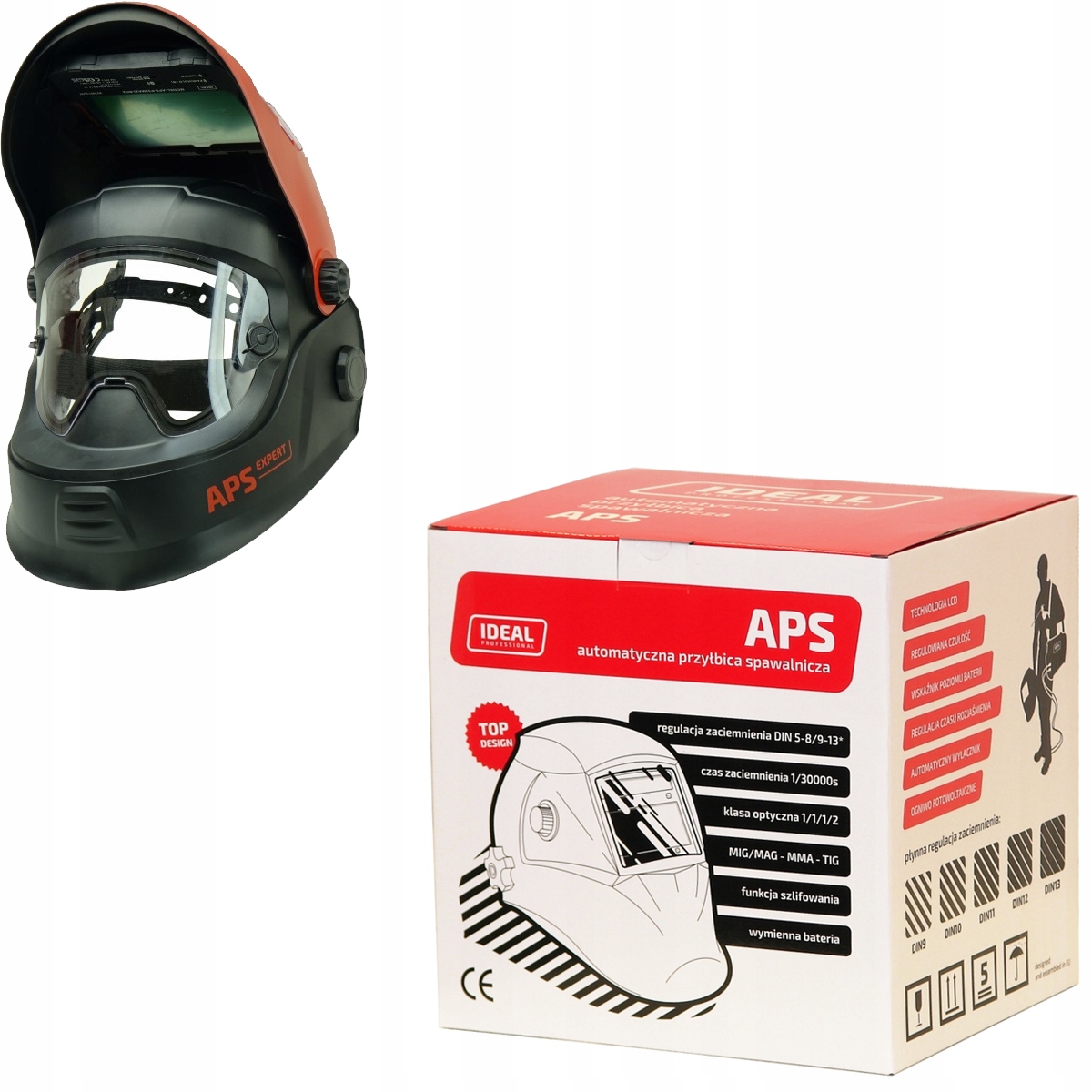 Ideal Przyłbica spawalnicza automatyczna Expert TrueView+ Czarno-Czerwona