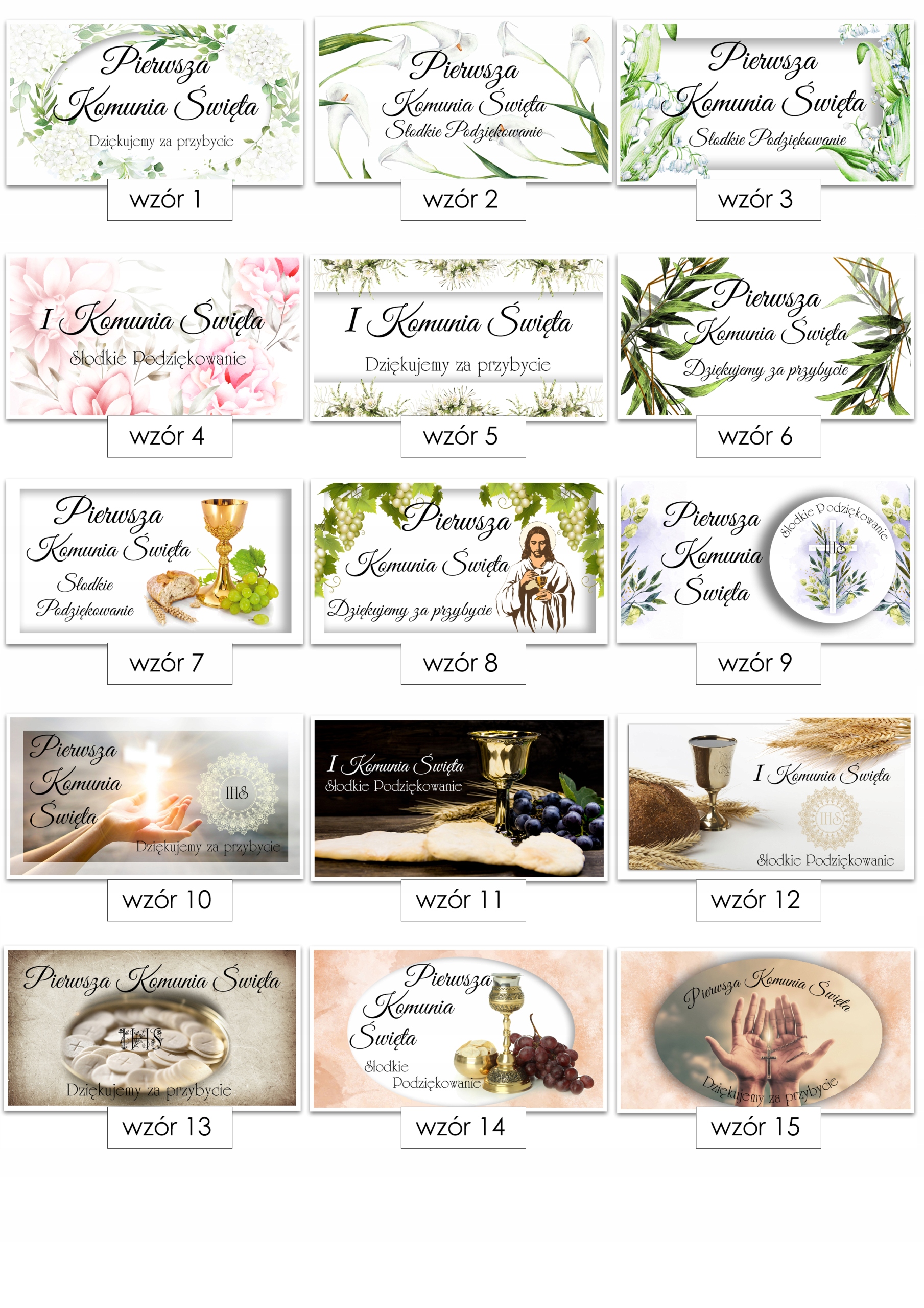 Naklejki PUDEŁKA na ciasto KOMUNIA komunijne 20szt EAN (GTIN) 7427280844071