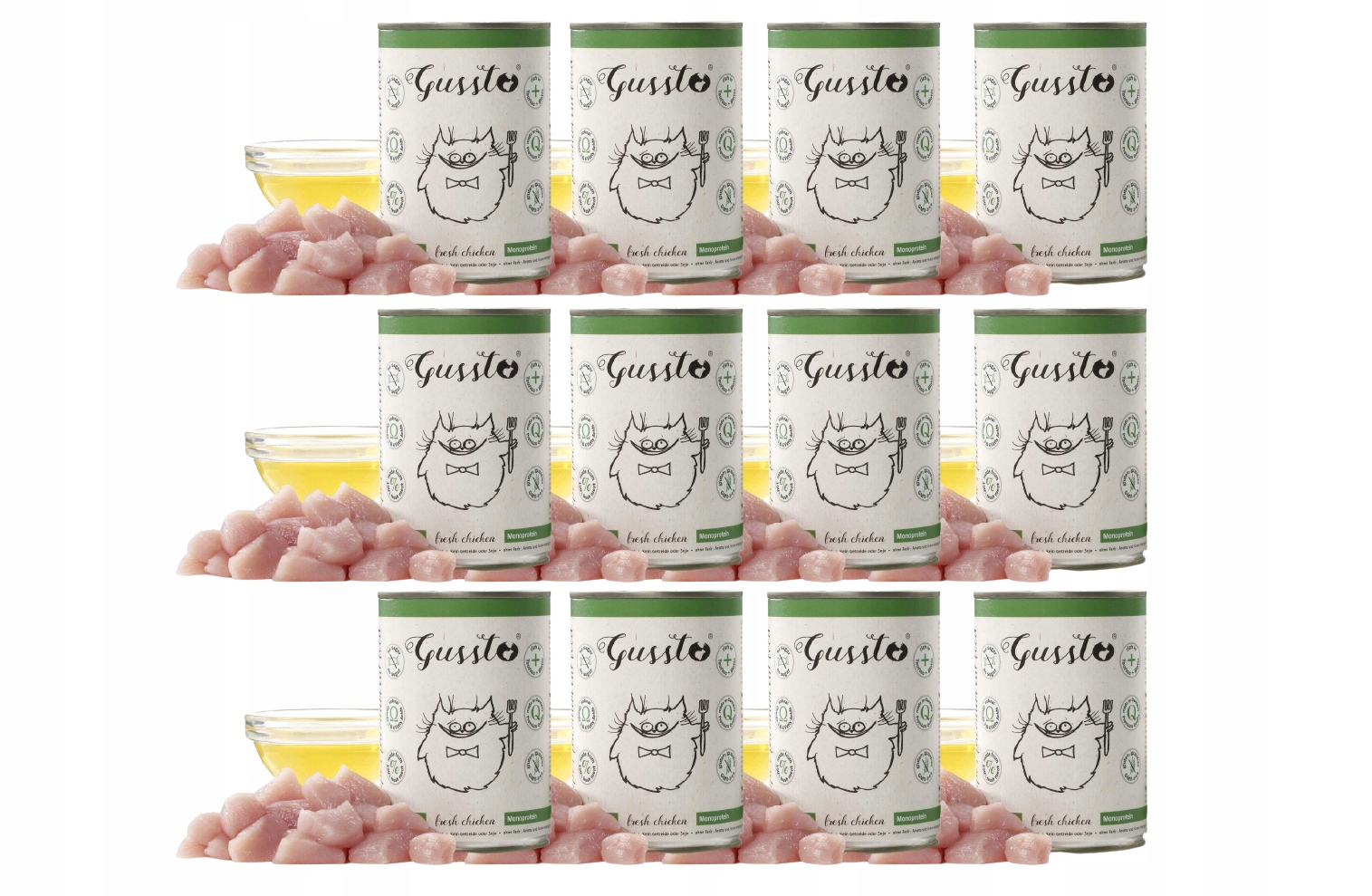 Gussto Karma dla kota Fresh Chicken Kurczak 12x 400g Premium Smakowita