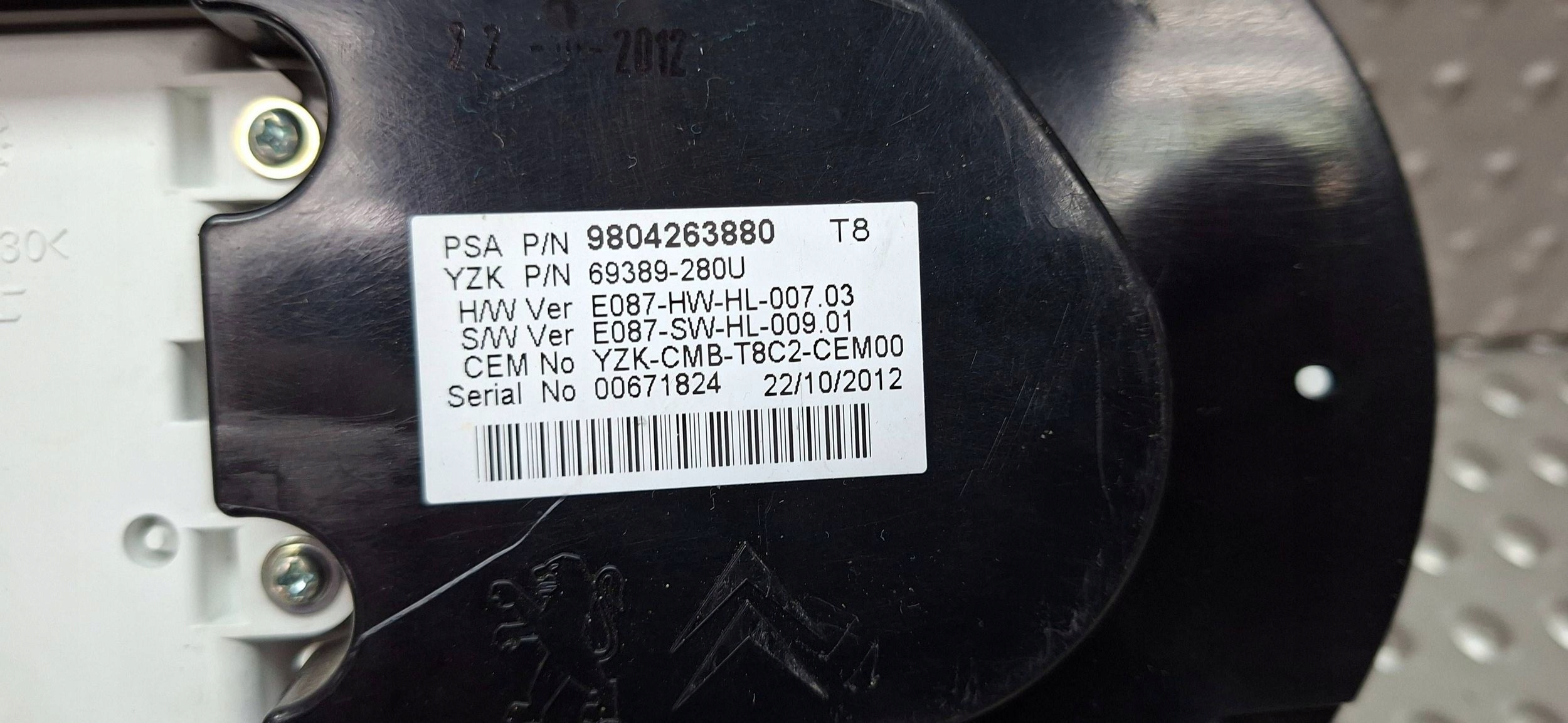 dials 9804263880 PEUGEOT 3008 1.6 EHDI 2013