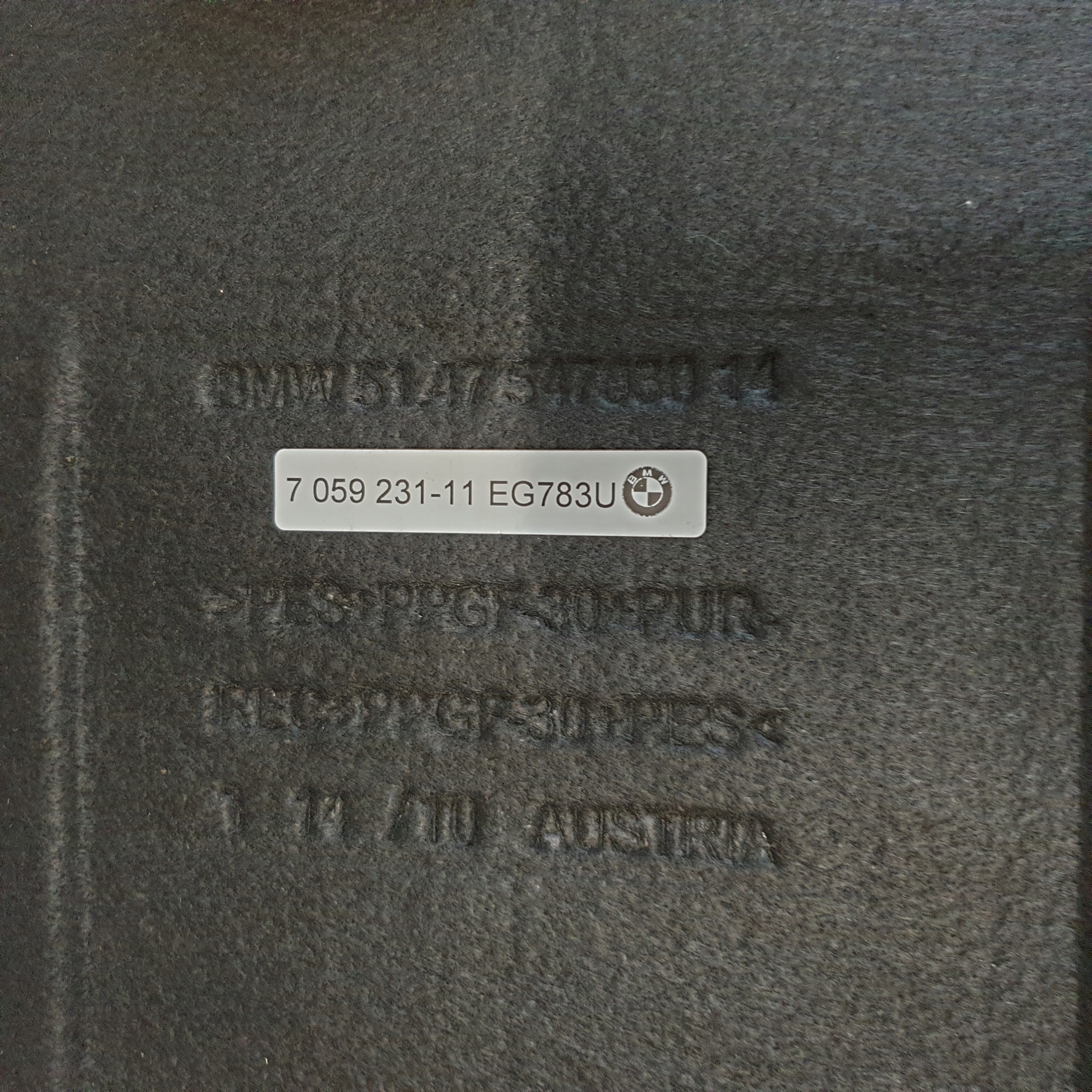 floor mats boot carpet BMW 1 E87 OE