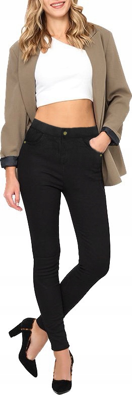 SPODNIE damskie jeansy TREGGINSY 7183 czarne S/M Rozmiar S/M