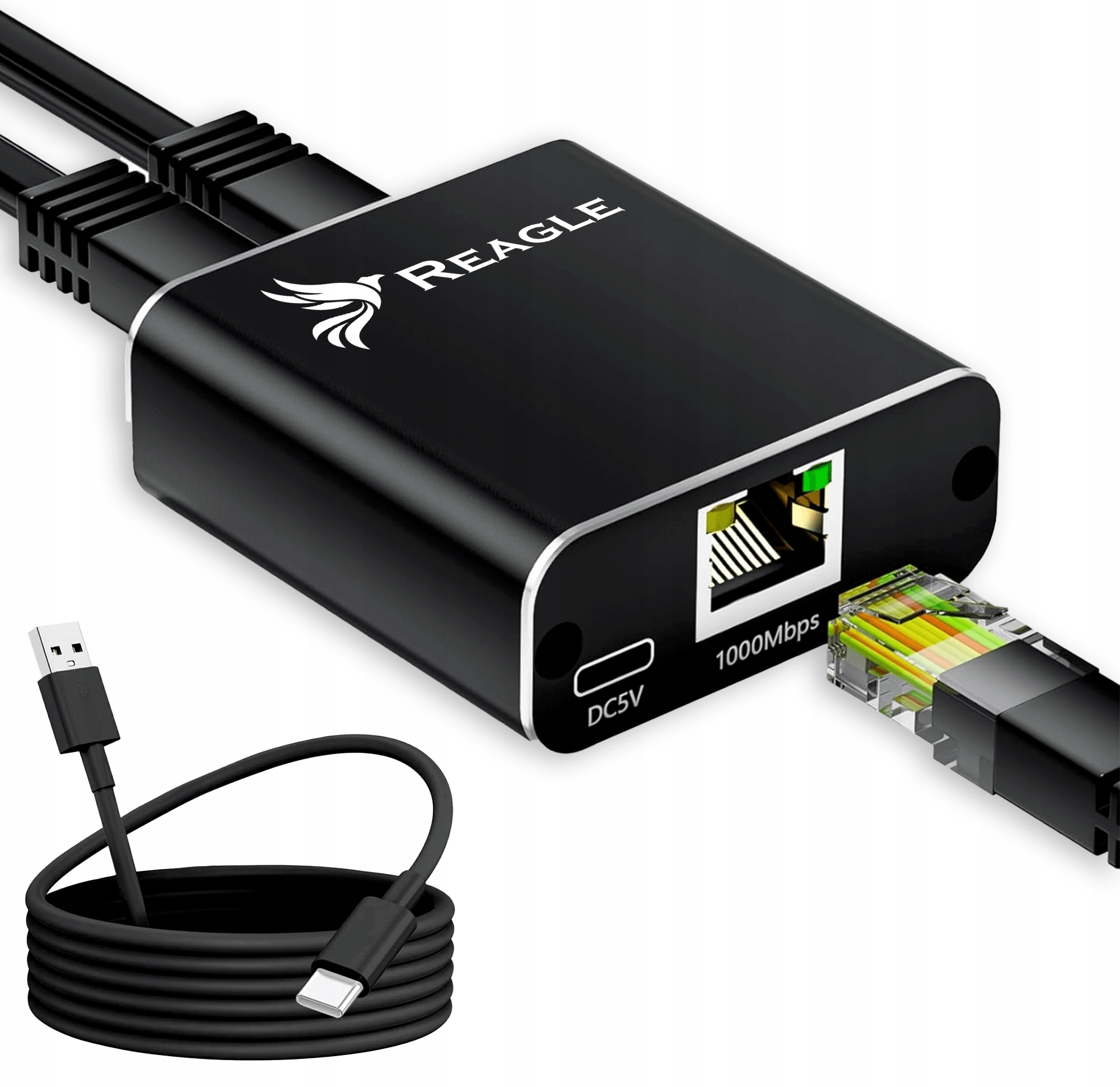 Adapter Rozdzielacz Switch Splitter Lan Ethernet RJ45 2xRJ45 1000M 1GB