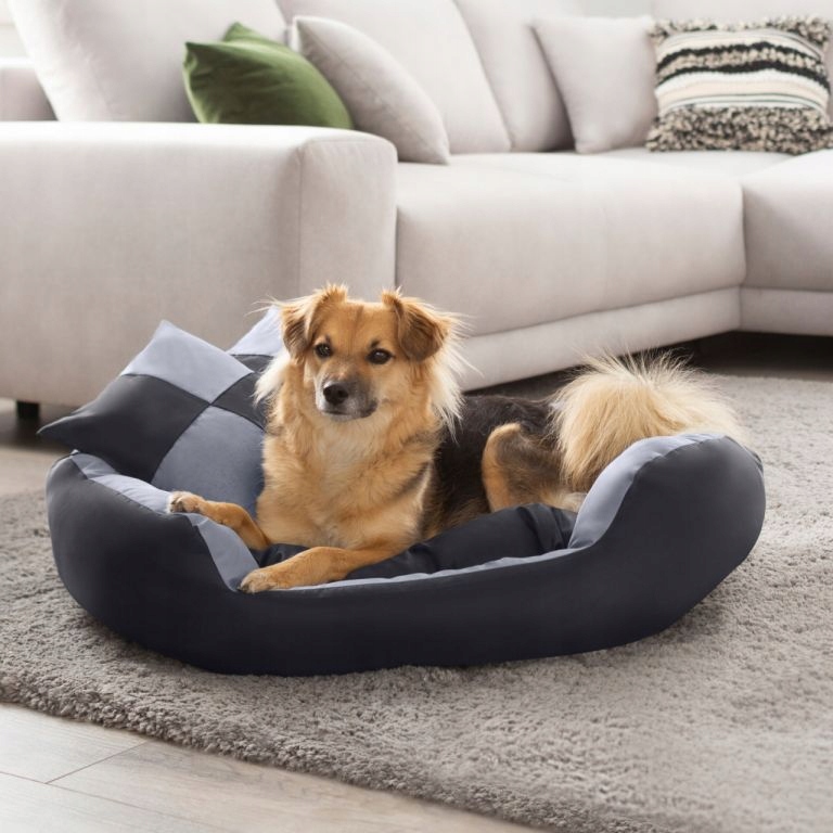 Petstuff Pelíšek pro psa, šedý černý, 65 x 50 x 20 cm