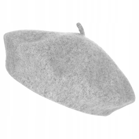 

Beret damski klasyczny szary wełniany antenka