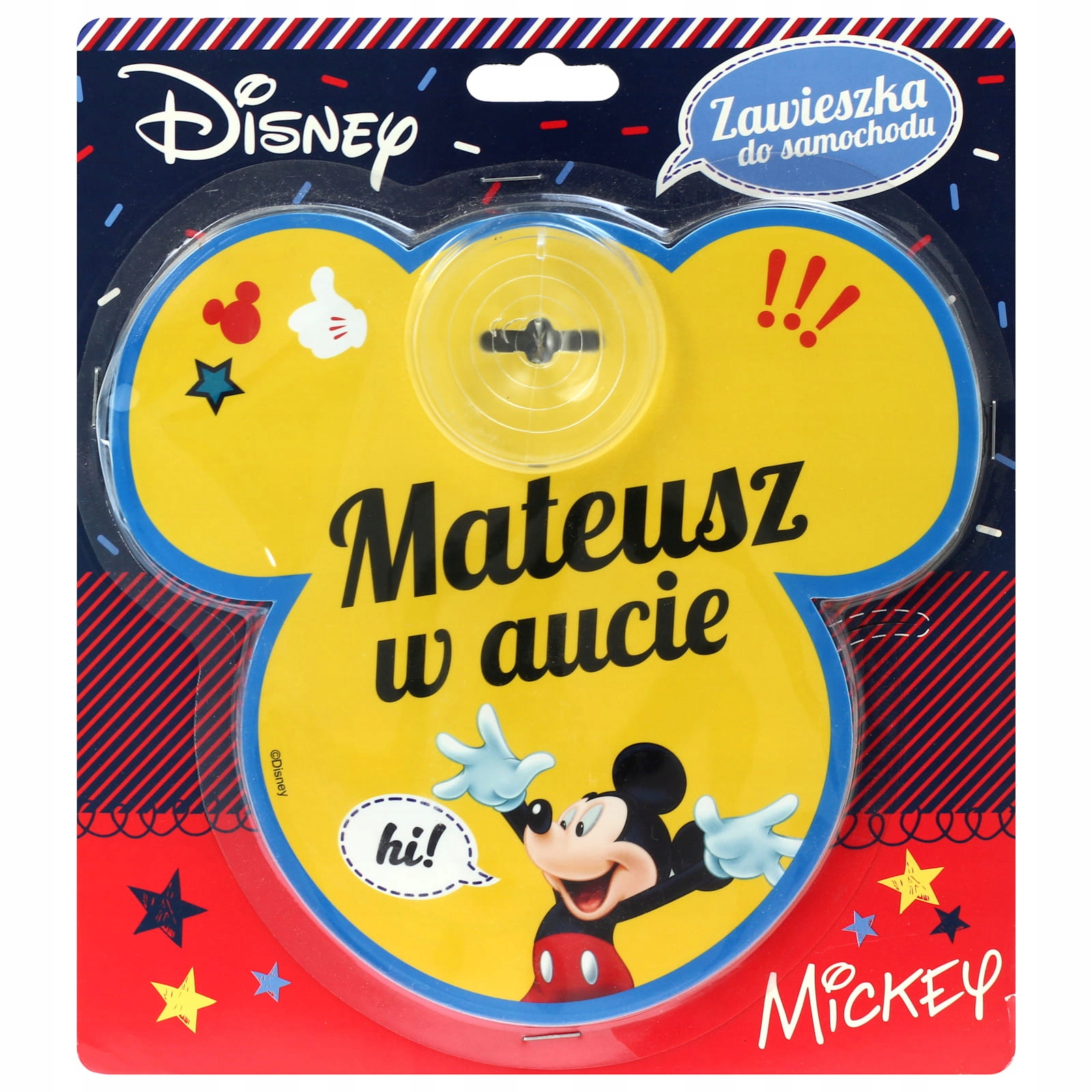 Tabliczka zawieszka do samochodu przyssawka na szybę auta, Mateusz w aucie